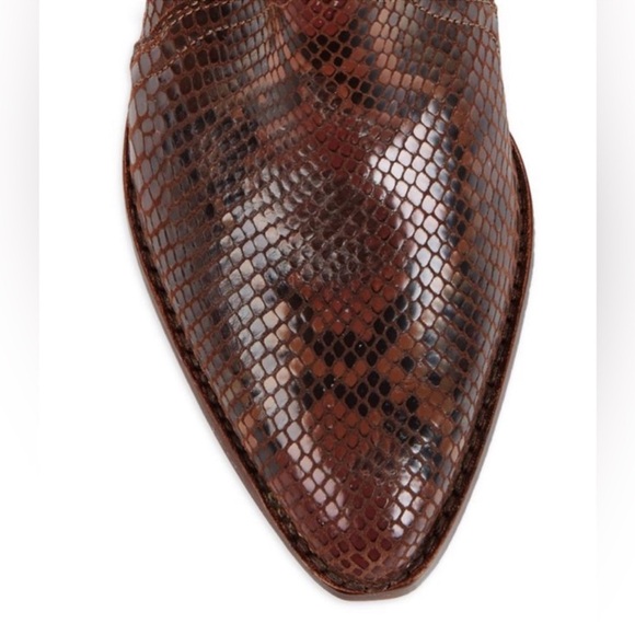 Free People New Frontier Snake Print Western Ankle Boots Size 41 - Picture 3 of 8